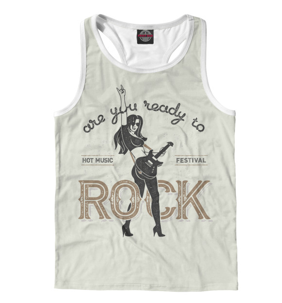 Мужская майка-борцовка с изображением Rock цвета Белый