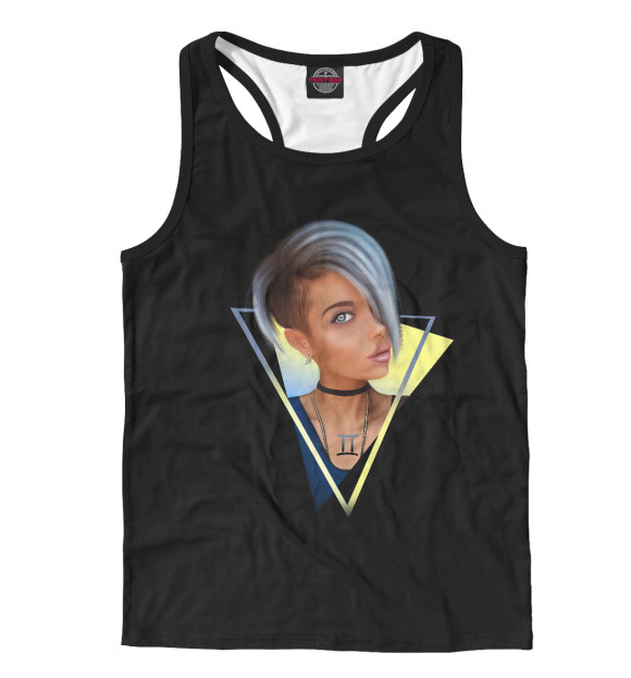 Мужская майка-борцовка с изображением Близнецы цвета Белый