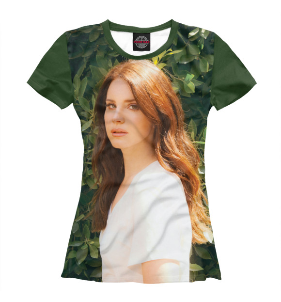 Женская футболка с изображением Lana Del Rey цвета Белый