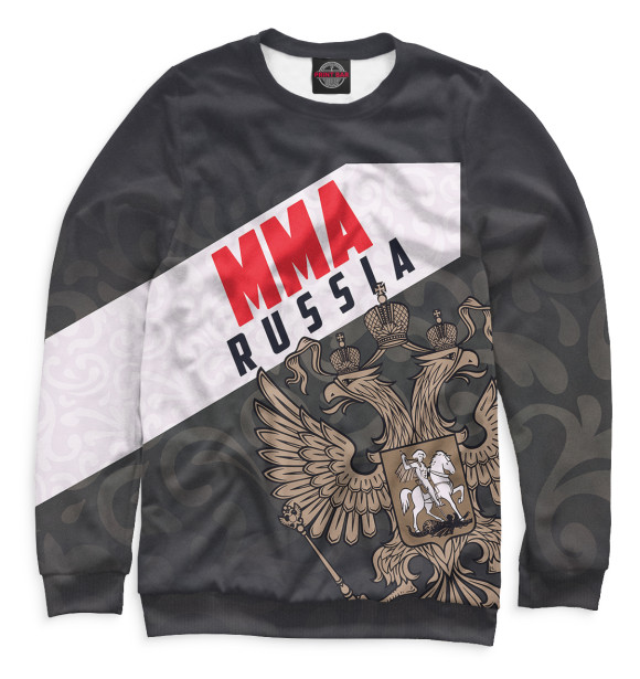 Мужской свитшот с изображением MMA Russia цвета Белый