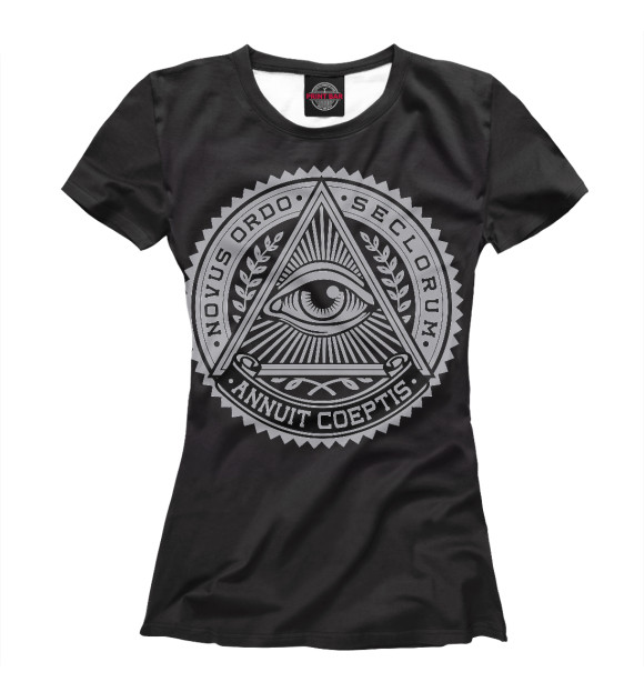 Футболка для девочек с изображением Illuminati цвета Белый