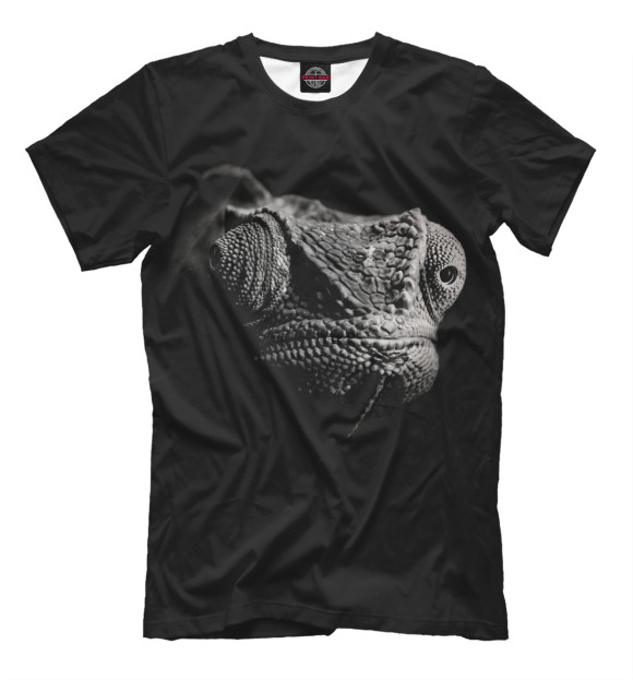 Мужская футболка с изображением Ящерица цвета Черный