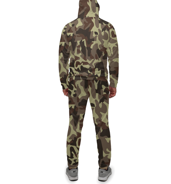 Мужской спортивный костюм с изображением Камуфляж цвета Белый