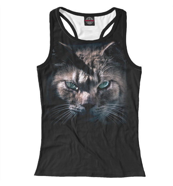 Женская майка-борцовка с изображением Котик цвета Белый