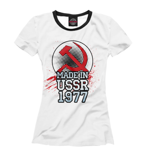 Женская футболка с изображением 1977 цвета Белый