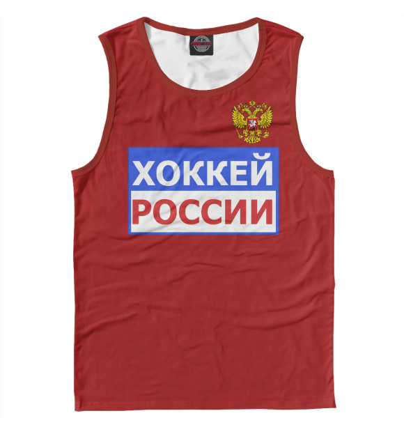Мужская майка с изображением Хоккей цвета Белый