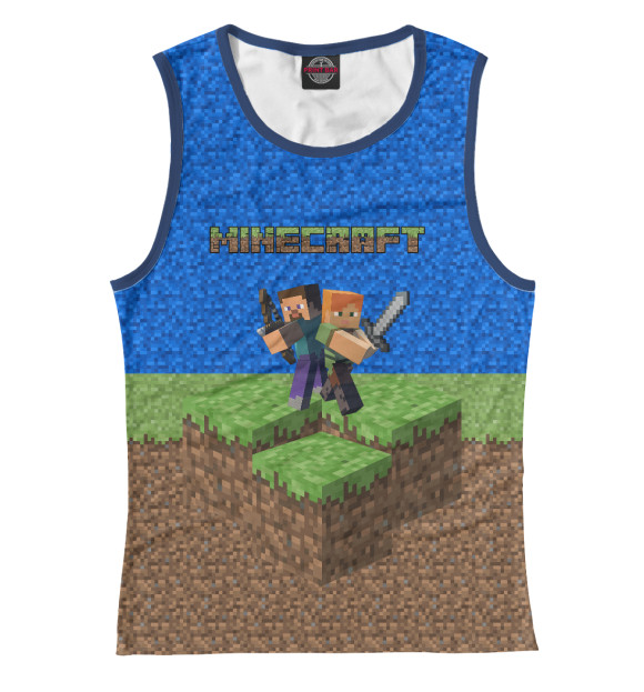 Майка для девочки с изображением Minecraft цвета Белый