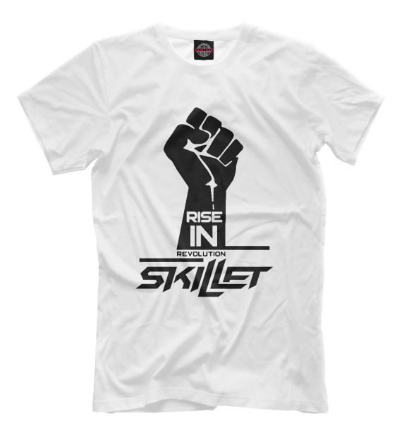 Мужская футболка с изображением Skillet цвета Молочно-белый