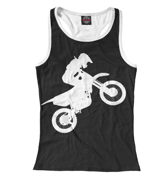 Женская майка-борцовка с изображением Bike цвета Белый