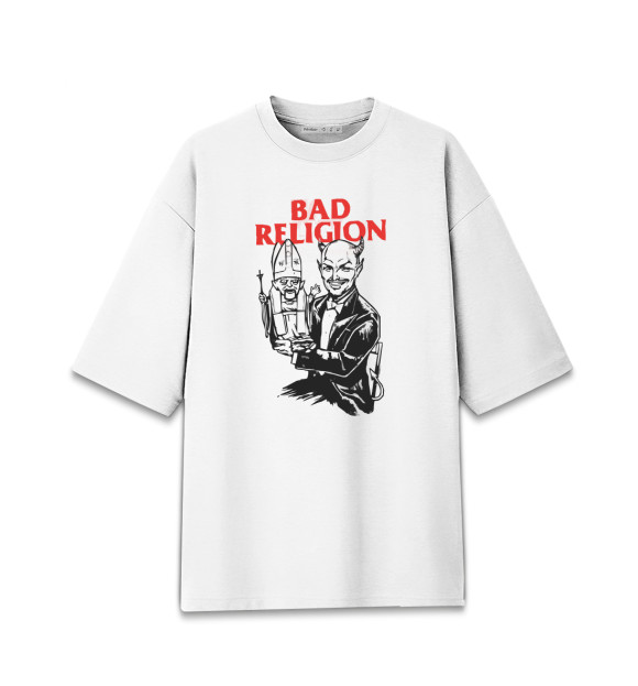 Женская футболка оверсайз с изображением Bad Religion цвета Белый