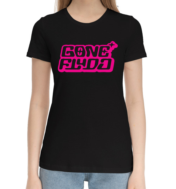 Женская хлопковая футболка с изображением GONE.Fludd цвета Черный