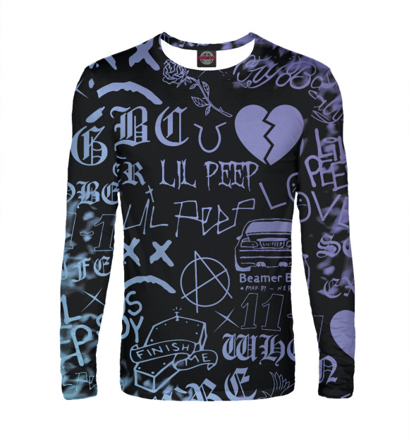 Мужской лонгслив с изображением Lil Peep цвета Белый