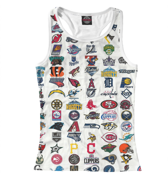 Женская майка-борцовка с изображением Лого Хоккей цвета Белый