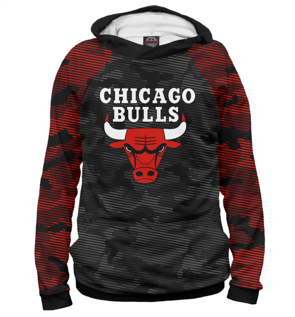 Женское худи с изображением Chicago Bulls цвета Белый