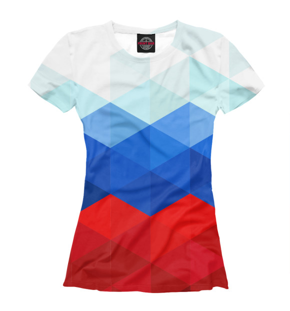 Женская футболка с изображением триколор цвета Белый