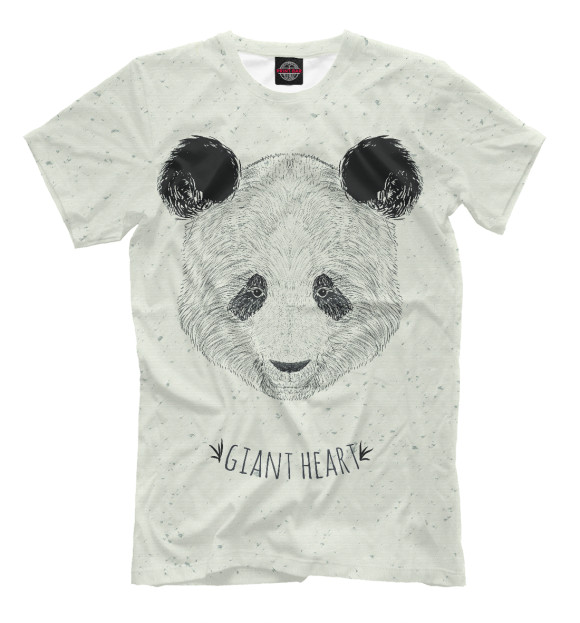 Мужская футболка с изображением Панда цвета Бежевый