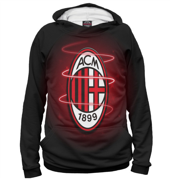Худи для мальчика с изображением AC Milan Logo цвета Белый