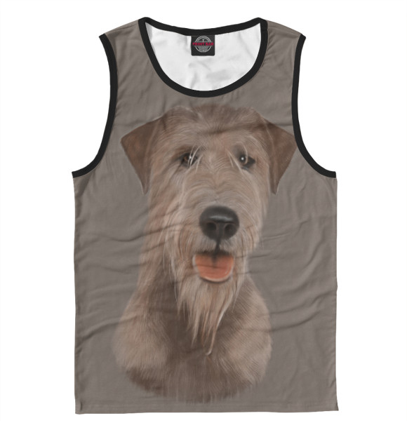 Мужская майка с изображением Ирландский волкодав цвета Белый