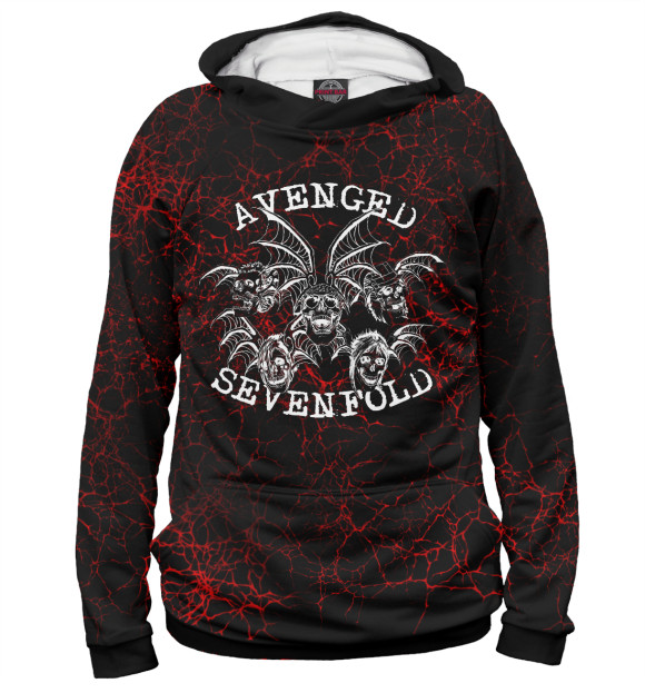 Женское худи с изображением Avenged Sevenfold цвета Белый