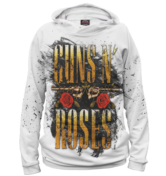 Мужское худи с изображением Guns N' Roses цвета Белый