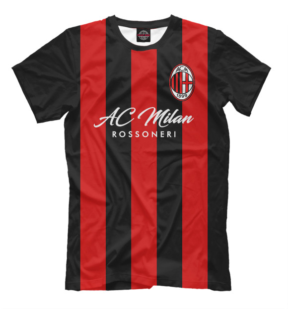 Мужская футболка с изображением Милан цвета Черный