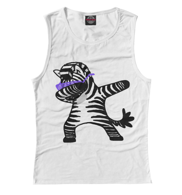 Майка для девочки с изображением zebra dab цвета Белый