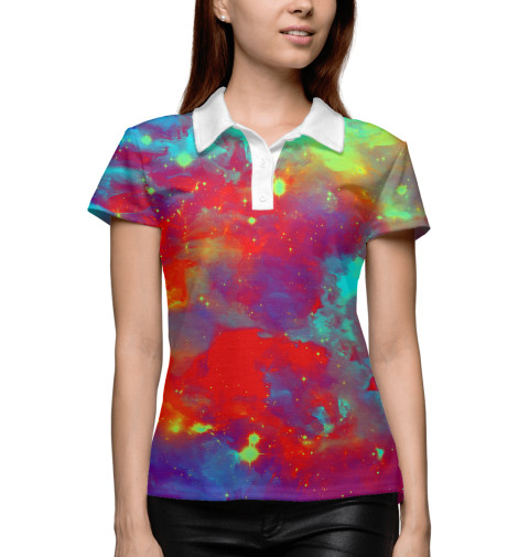 

Поло Print Bar, Белый, Космический