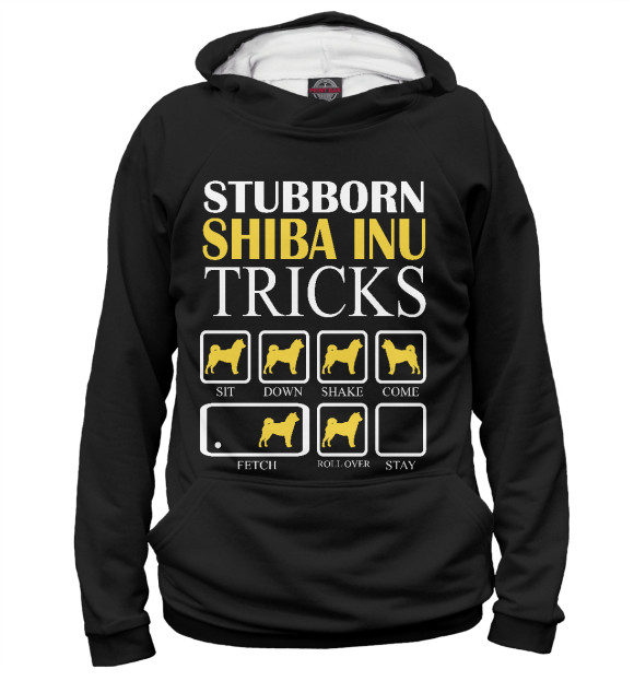 Женское худи с изображением shiba inu цвета Белый