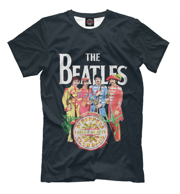 Мужская футболка с изображением The Beatles цвета Черный