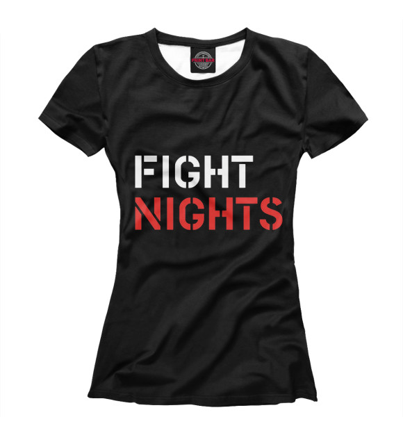 Футболка для девочек с изображением FIGHT NIGHT цвета Белый