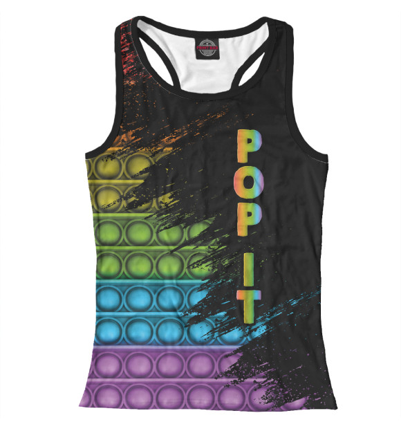 Женская майка-борцовка с изображением Pop it антистресс цвета Белый