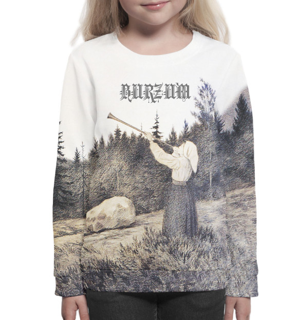 Свитшот для девочек с изображением Burzum цвета Белый