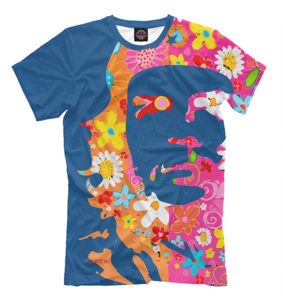Мужская футболка с изображением Че Гевара цвета Грязно-голубой