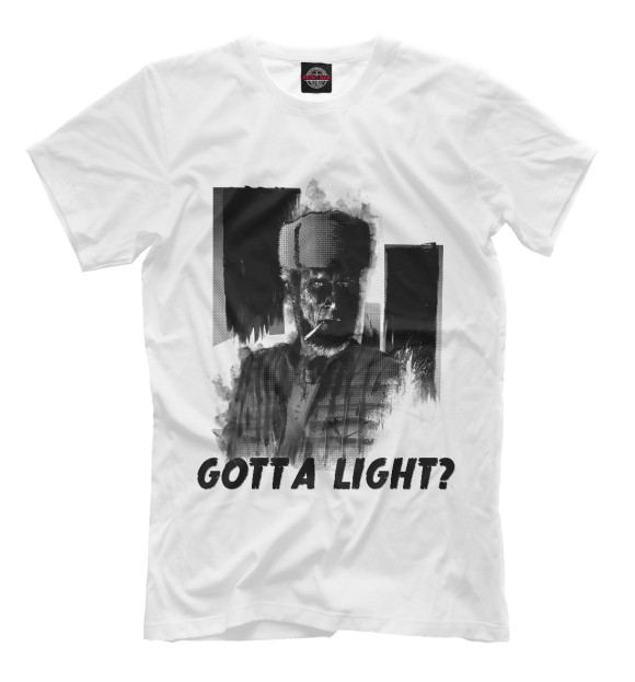 Мужская футболка с изображением Gotta Light? цвета Молочно-белый