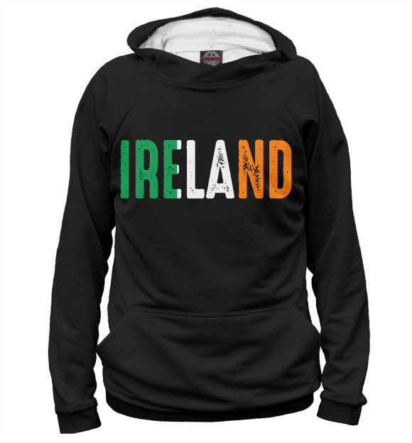 Худи для девочки с изображением IRELAND - ИРЛАНДИЯ цвета Белый