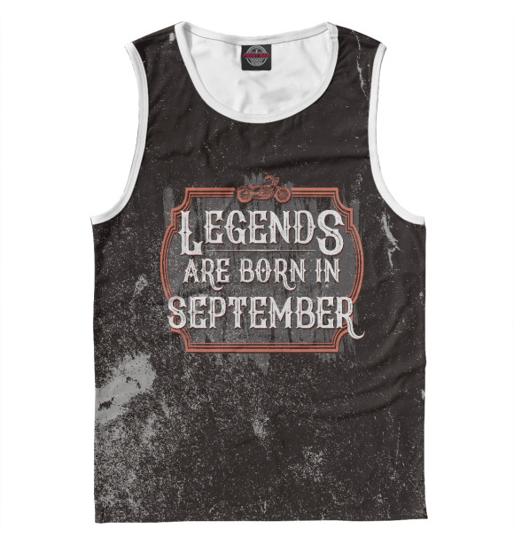 Майка для мальчика с изображением Legends Are Born In September цвета Белый
