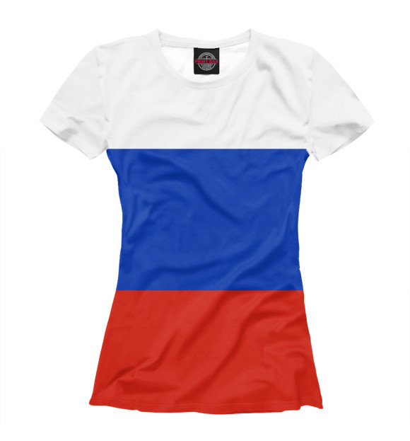Женская футболка с изображением Символика России цвета Белый