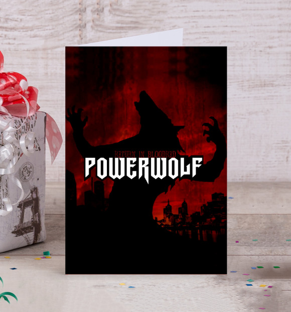 Открытка с притом Powerwolf цвета Белый Открытка с изображением Powerwolf цвета Белый
