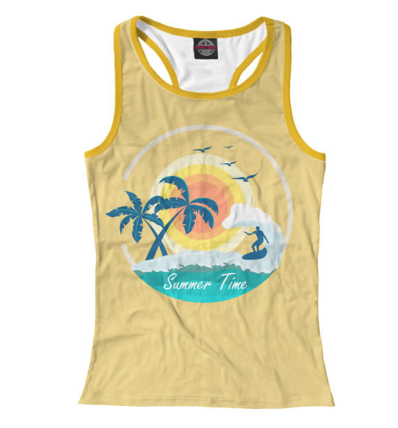 Женская майка-борцовка с изображением Summer Time цвета Белый