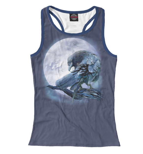 Женская майка-борцовка с изображением Ворон цвета Белый