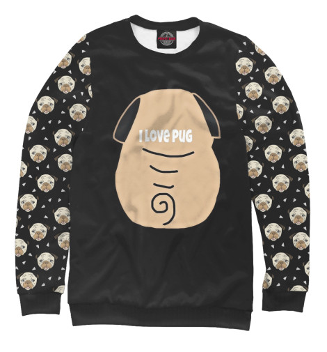

Свитшоты Print Bar, Белый, I love pug
