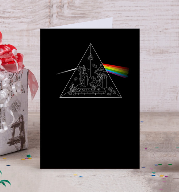 Открытка с изображением Pink Floyd цвета Белый