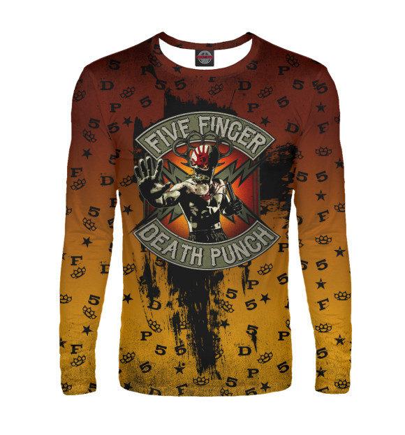 Мужской лонгслив с изображением Five Finger Death Punch цвета Белый