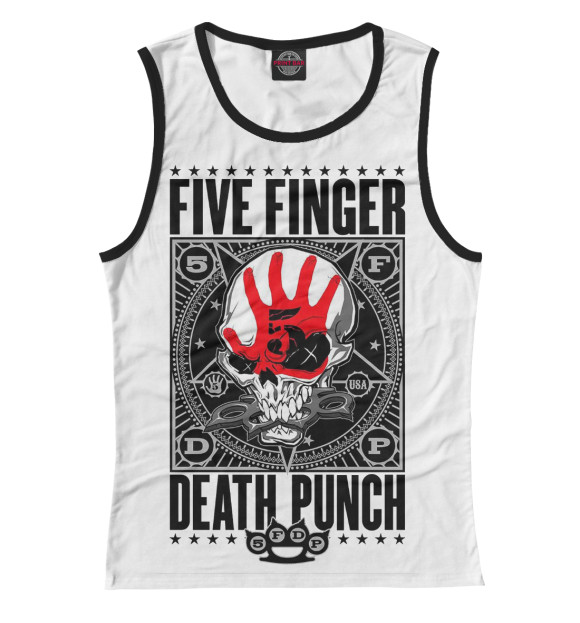 Майка для девочки с изображением Five Finger Death Punch цвета Белый