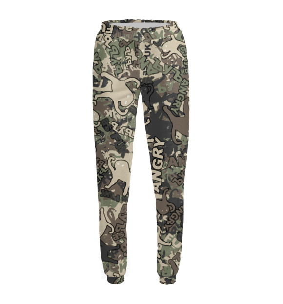 Женские спортивные штаны с изображением ЪУЪ камуфляж цвета Белый