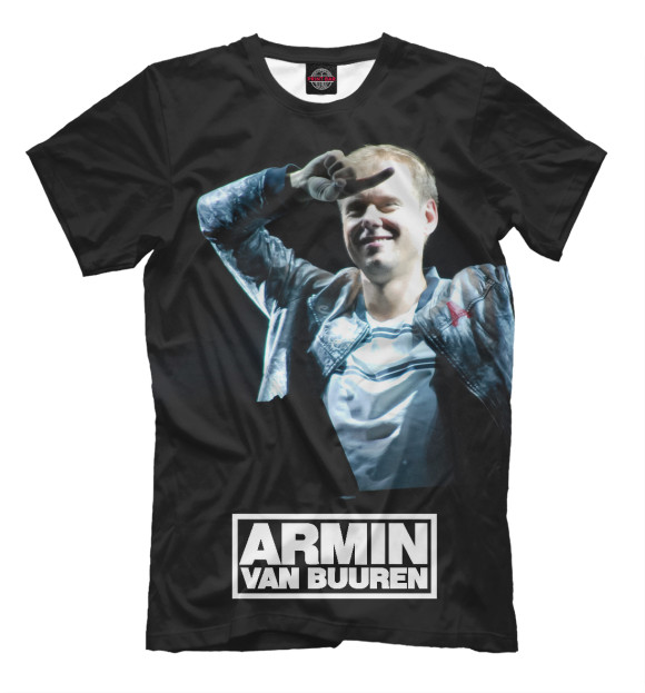 Мужская футболка с изображением Armin van Buuren цвета Черный