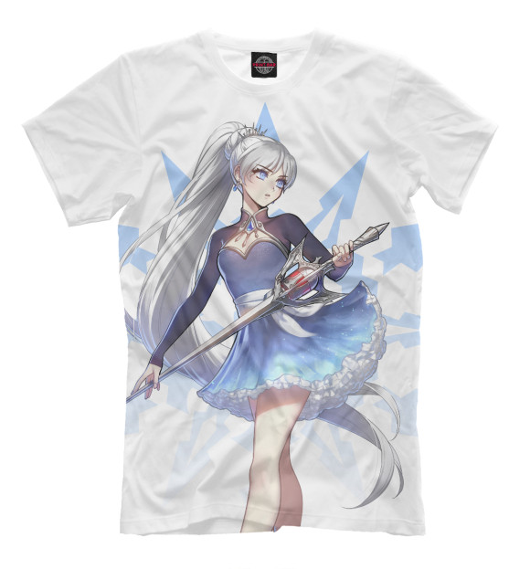 Футболка для мальчиков с изображением RWBY. Вайсс цвета Молочно-белый