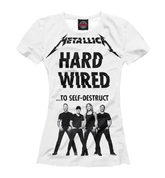 Футболка для девочек с изображением Metallica цвета Белый