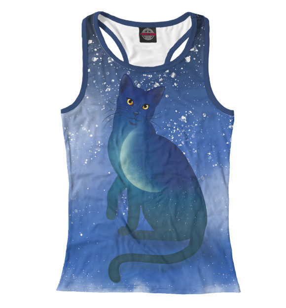 Женская майка-борцовка с изображением Космокот цвета Белый