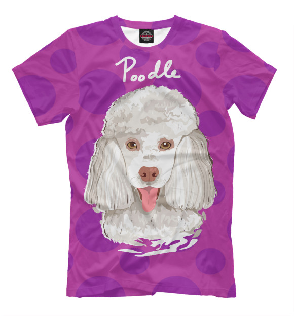 Футболка для мальчиков с изображением Poodle цвета Темно-розовый